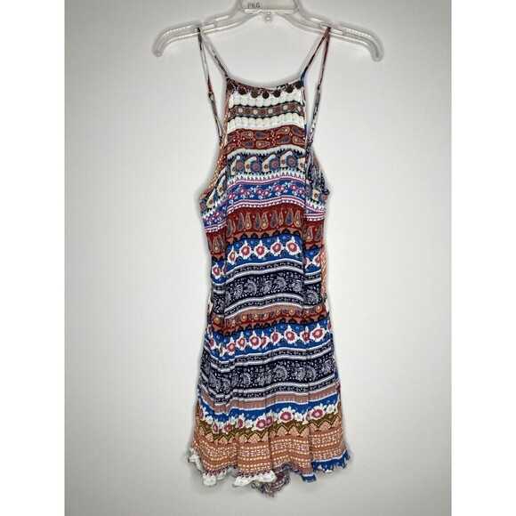 American Eagle Outfitters Romper Women Medium Geometric Flowy Y2K Shortalls - Picture 4 of 12